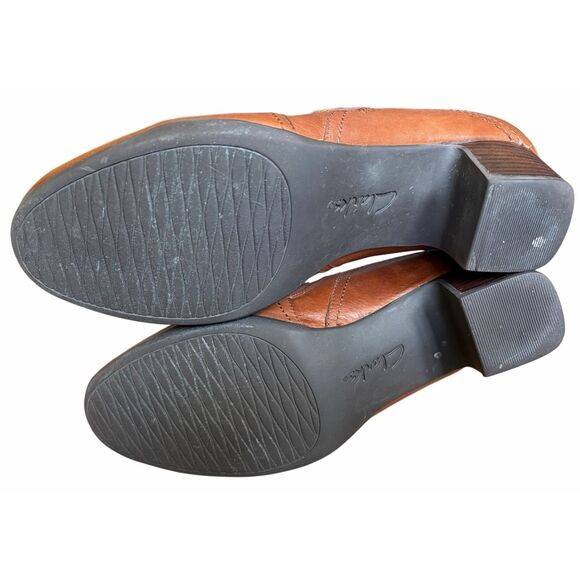Clarks Artisan Rosalyn Nicole Comfort Heel Shoes Brown Cushioned Womens Size 9 - Picture 10 of 16